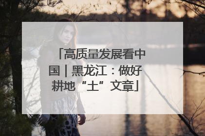 高质量发展看中国｜黑龙江：做好耕地“土”文章