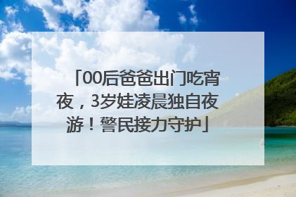 00后爸爸出门吃宵夜，3岁娃凌晨独自夜游！警民接力守护