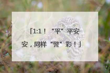 1:1！“平”平安安，同样“警”彩！