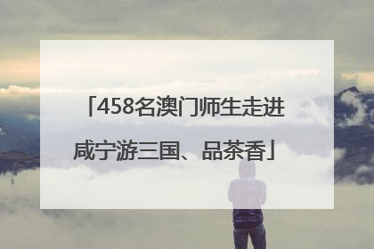 458名澳门师生走进咸宁游三国、品茶香